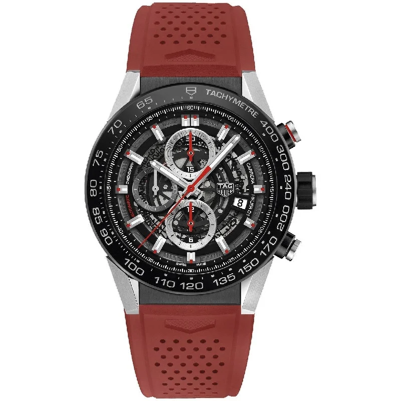 Tag Heuer Men's CAR2A1Z.FT6050 Carrera Chronograph Automatic Red Rubber Watch