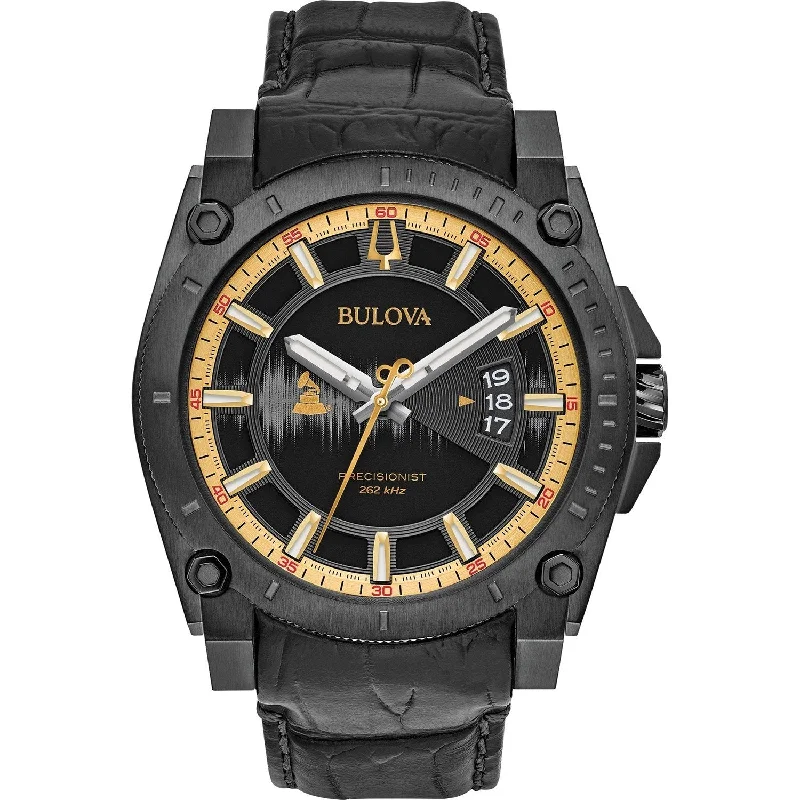 Bulova Men's 98B293 Grammy Edition Black Leather Watch