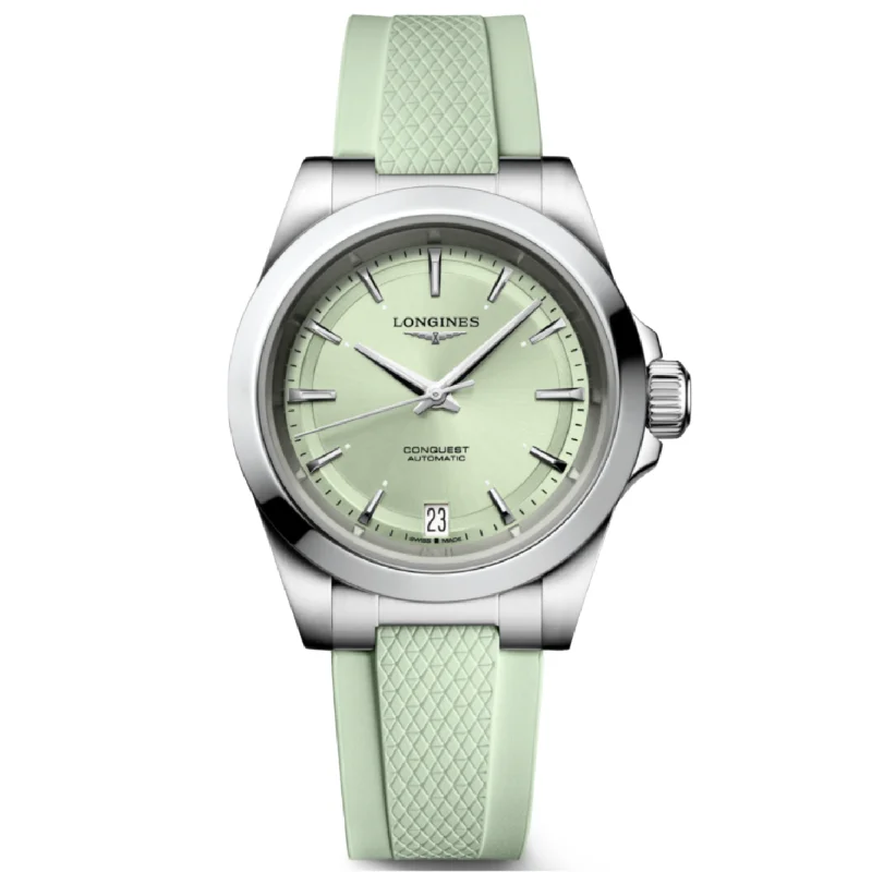 Longines Conquest Sunray Green Dial Men 34mm