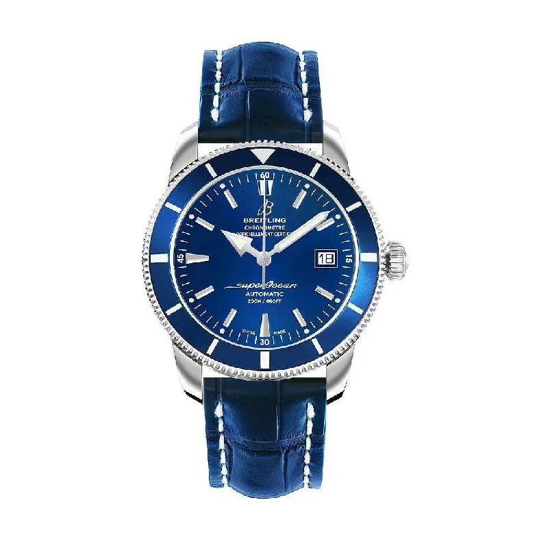 Breitling Men's A1732116-C832-732P Superocean Heritage Blue Leather Watch