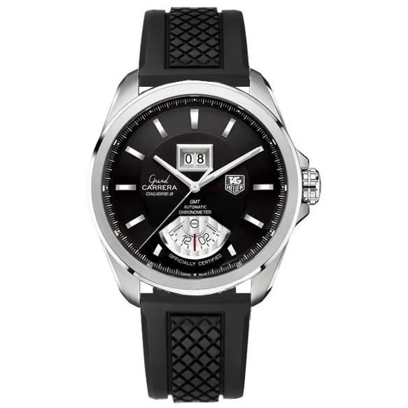 Tag Heuer Men's WAV5111.FT6021 Grand Carrera Chronograph Black Rubber Watch