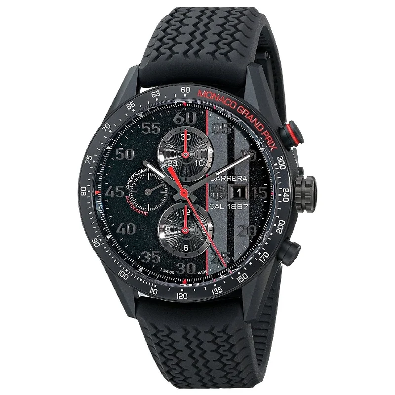 Tag Heuer Men's CAR2A83.FT6033 Carrera Automatic Chronograph Black Rubber Watch