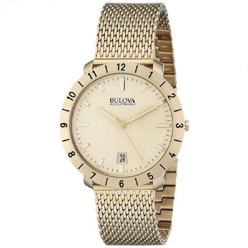 Bulova Men's 97B129 Moonview Gold-Tone Stainless Steel Watch