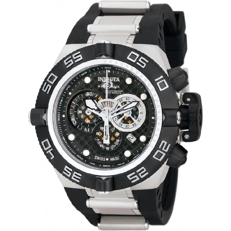 Invicta Men's 6564 Subaqua Noma IV Chronograph Black and Silver Inserts Polyurethane Watch