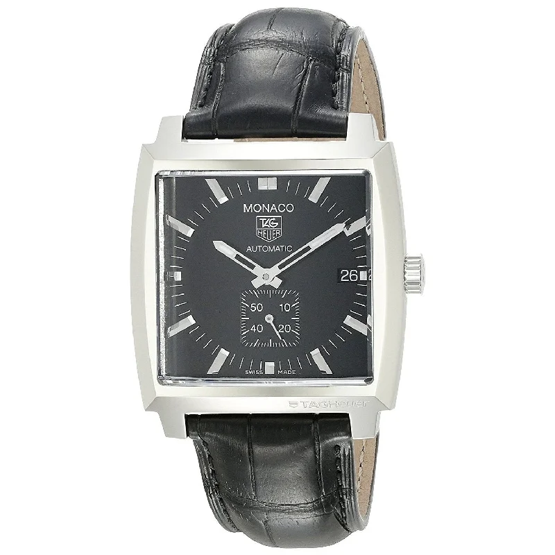 Tag Heuer Men's WW2110.FC6177 Monaco Automatic Black Leather Watch