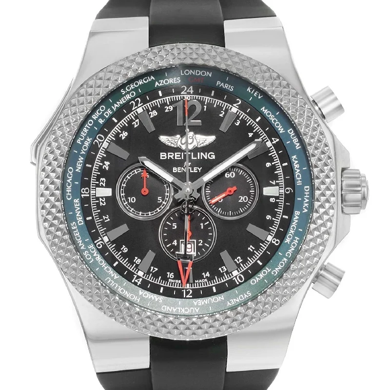 Breitling Men's A47362S4-B919-222S Bently GMT Chronograph Black Rubber Watch