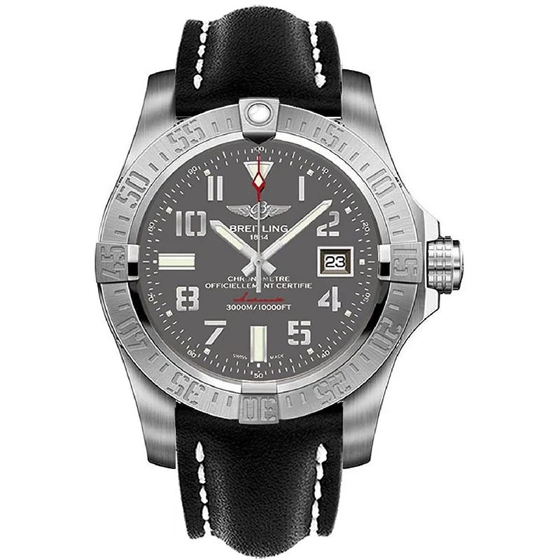 Breitling Men's A1733110-F563-435X Avenger II Seawolf Automatic Black Leather Watch