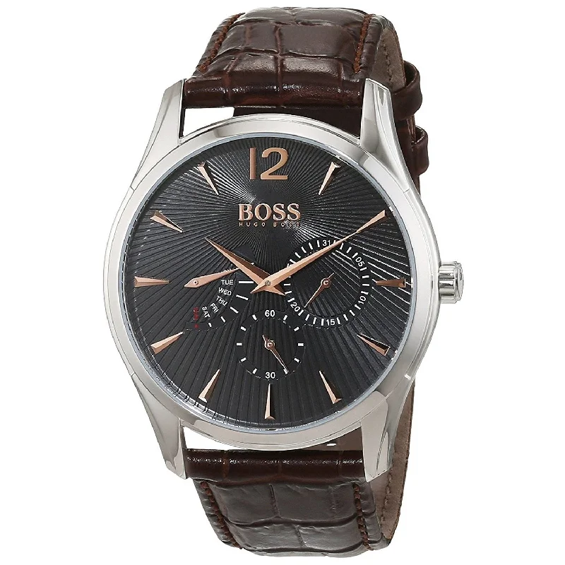 Hugo Boss Men's 1513490 Commander Chronograph Brown Leather Watch