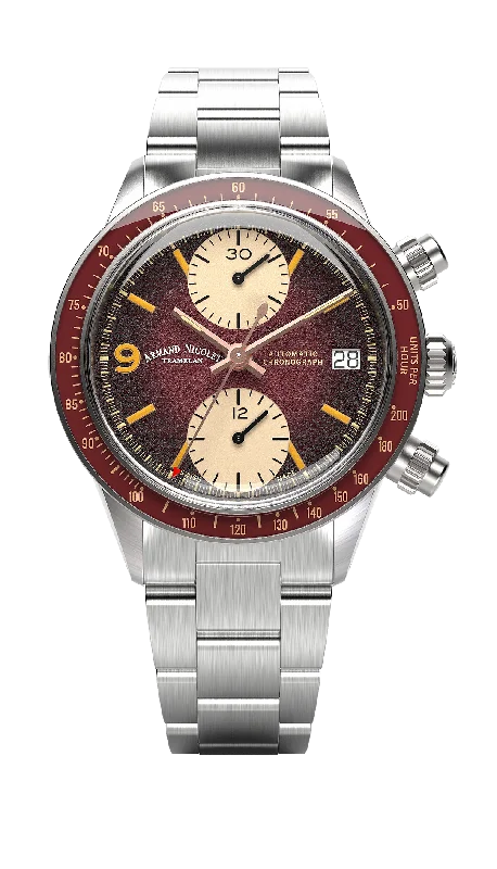 Armand Nicolet Men's Watch VS1 Chronograph 38mm Burgundy A510AXAA-XS-BMA500A