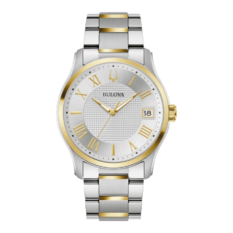 Bulova Wilton Two-Tone Watch with Silver-White Dial