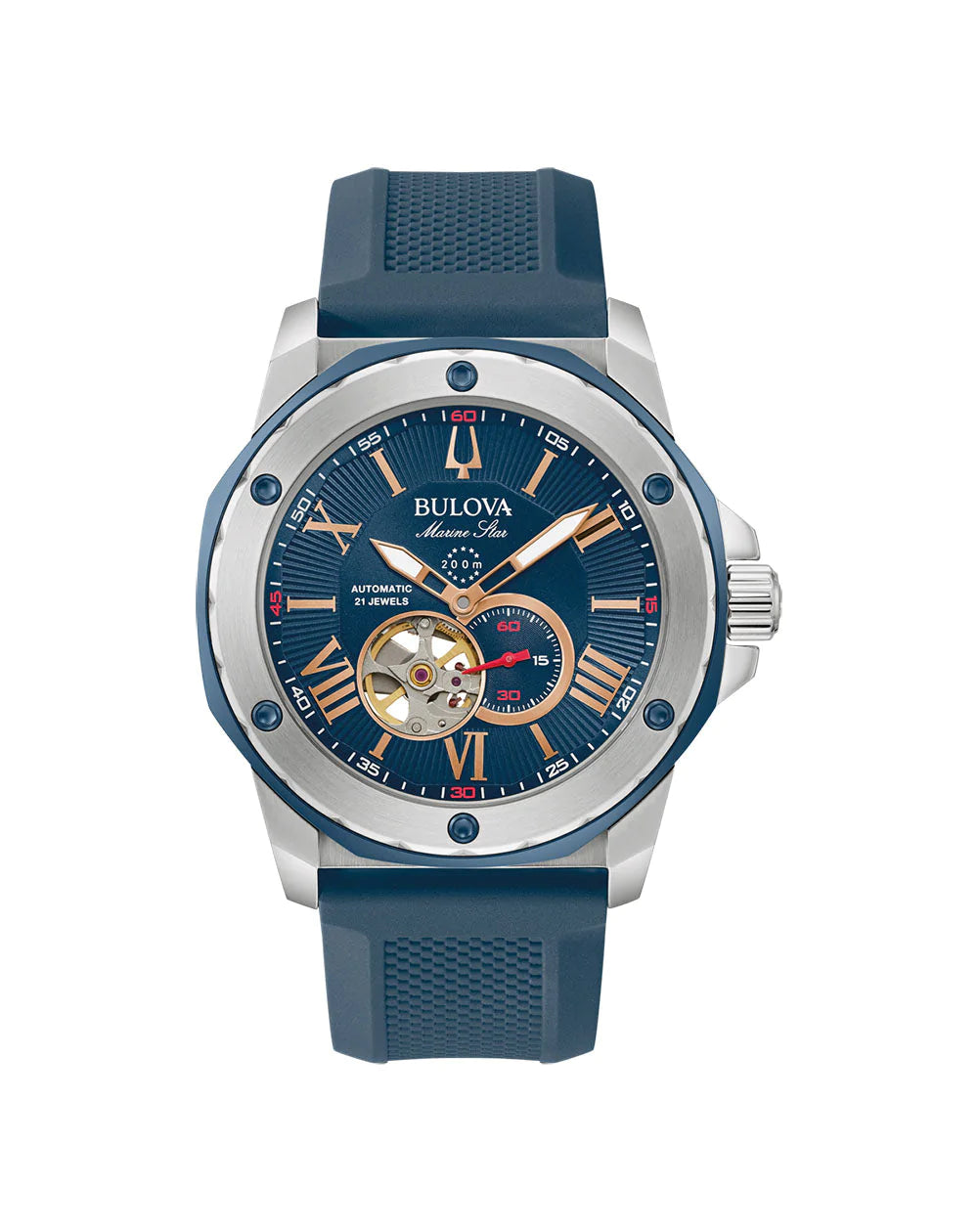 Bulova - Men's Marine Star Automatic Watch Blue