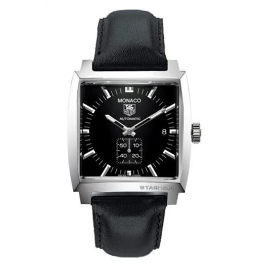 Tag Heuer Men's WW2110.FC6171 Monaco Black Leather Watch