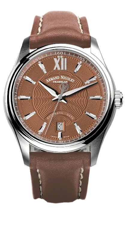 Armand Nicolet Men's Watch M02 Date 41mm Brown Copper A740A-RN-P140MR2