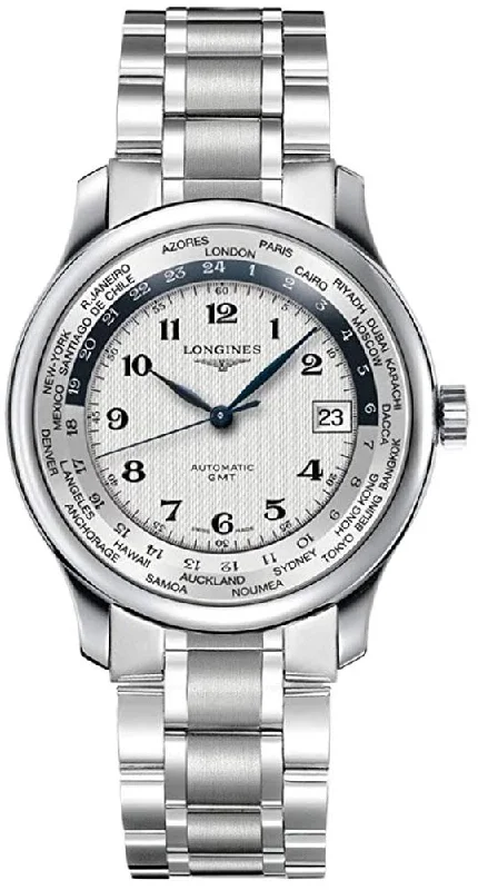 Longines Master Collection Automatic GMT Stainless Steel Silver Dial Date Mens Watch L2.631.4.70.6