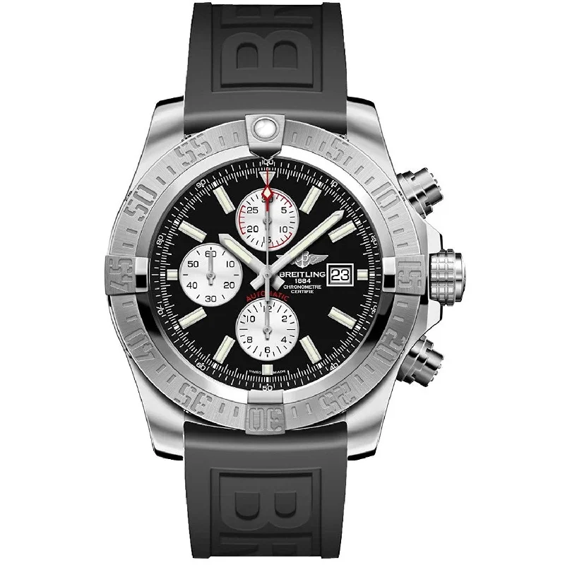 Breitling Men's A1337111-BC29-155S Super Avenger II Chronograph Black Rubber Watch