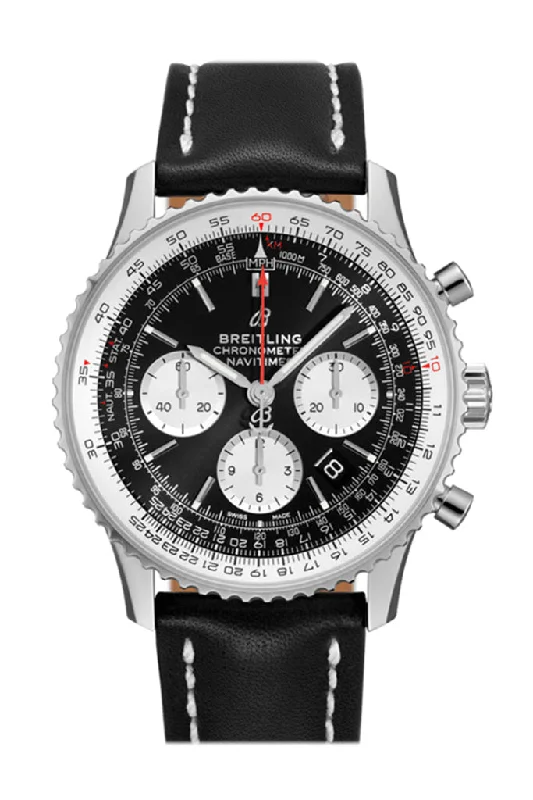 Breitling Navitimer 01 Black Leather Deployment AB0121211 B1X2