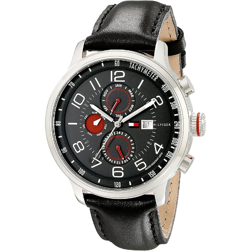 Tommy Hilfiger Men's 1790859 Classic Black Leather Watch