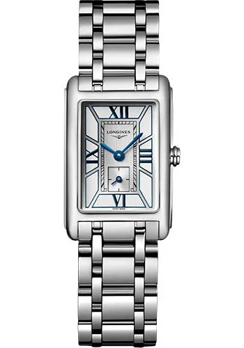 Longines DolceVita Small Seconds Quartz Watch - 20.80 X 32 mm Steel Case - White Roman Dial - Bracelet - L5.255.4.75.6