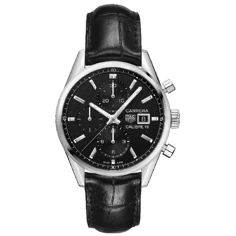 Tag Heuer Men's CBK2110.FC6266 Carrera Chronograph Black Leather Watch