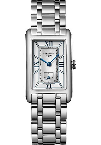 Longines DolceVita Small Seconds Quartz Watch - 23.30 X 37 mm Steel Case - White Roman Dial - Bracelet - L5.512.4.75.6