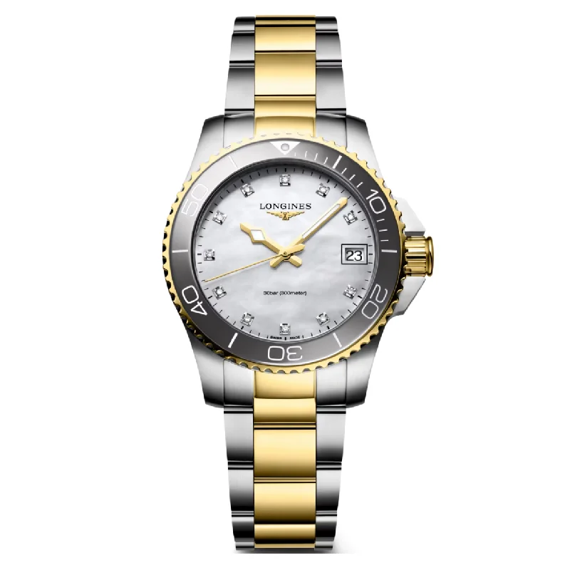 Longines Hydroconquest White Mother-Of-Pearl Dial Women 32mm