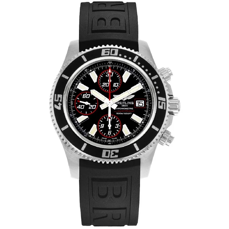 Breitling Men's A1334102-BA81-152S Superocean II 44 Chronograph Automatic Black Rubber Watch