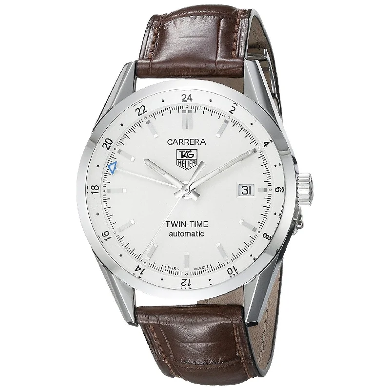 Tag Heuer Men's WV2116.FC6181 Carerra Twin Time Automatic Brown Leather Watch