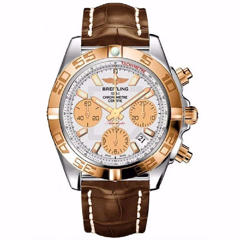 Breitling Men's CB014012-G713-725P Chronomat 41 Chronograph Brown Leather Watch