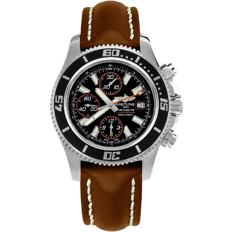 Breitling Men's A1334102-BA85-437X Superocean II 44 Chronograph Automatic Brown Leather Watch