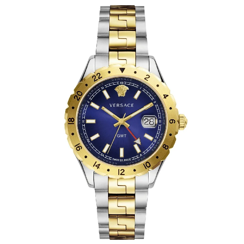 Versace Men's Watch Hellenyium GMT Blue Two-Tone Bracelet V11060017