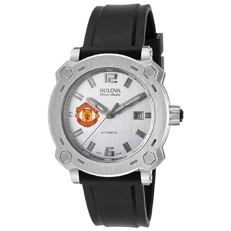 Bulova Men's 63B195 Percheron Manchester United Automatic Black Rubber Watch