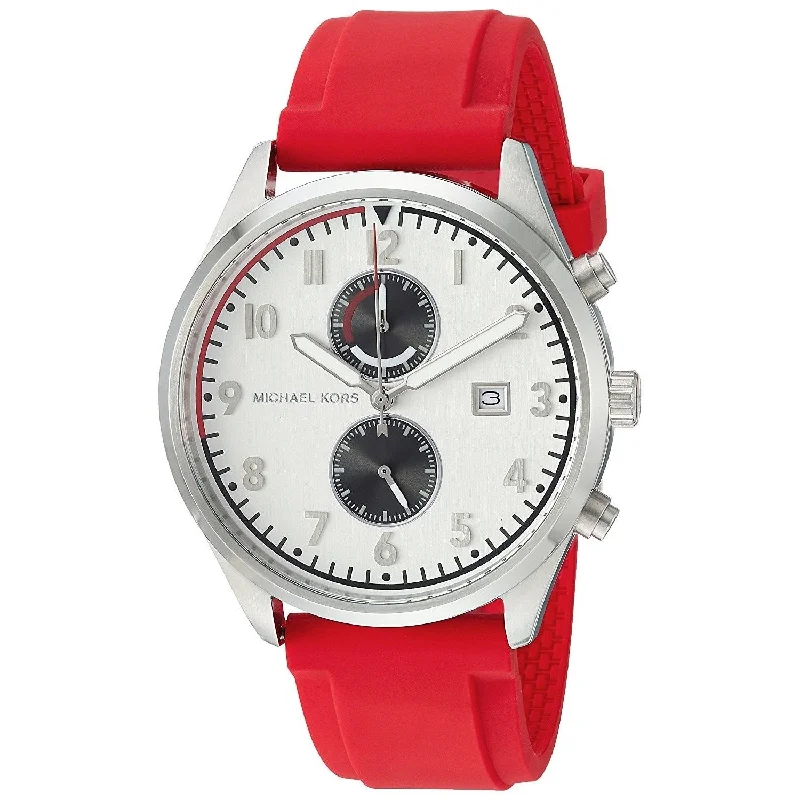 Michael Kors Men's MK8572 Saunder Chronograph Red Silicone Watch