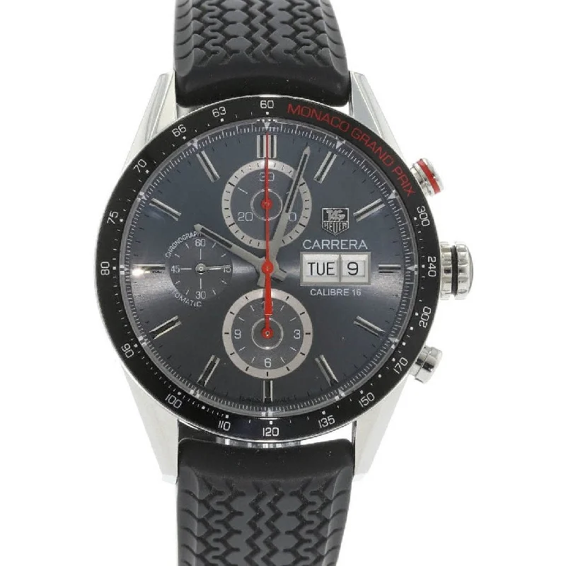 Tag Heuer Men's CV2A1M.FT6033 Carrera Chronograph Black Leather Watch