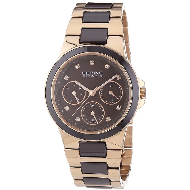 Bering Ceramic Quartz Multi-Function Crystal Brown Dial Women's Watch 32237-765