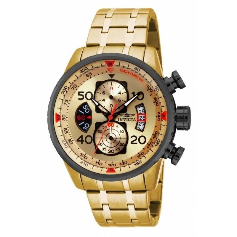 Invicta Men's 17205 Aviator Gold-Tone Stainless Steel Watch