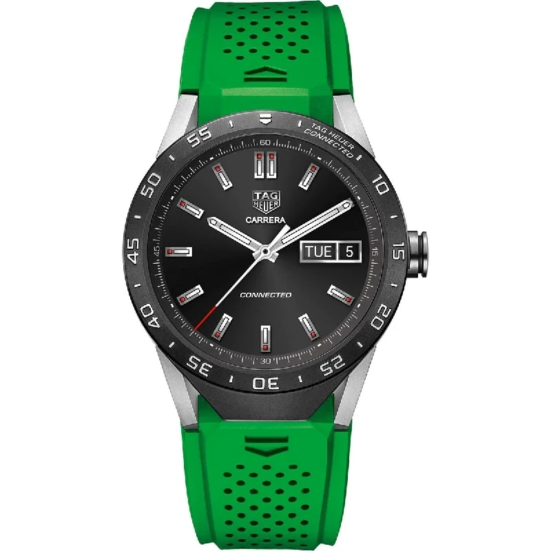 Tag Heuer Men's SBF8A8014.11FT6083 Connected Modular 45 Chronograph Green Rubber Watch