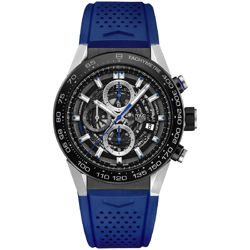 Tag Heuer Men's CAR2A1T.FT6052 Carrera Chronograph Automatic Blue Rubber Watch