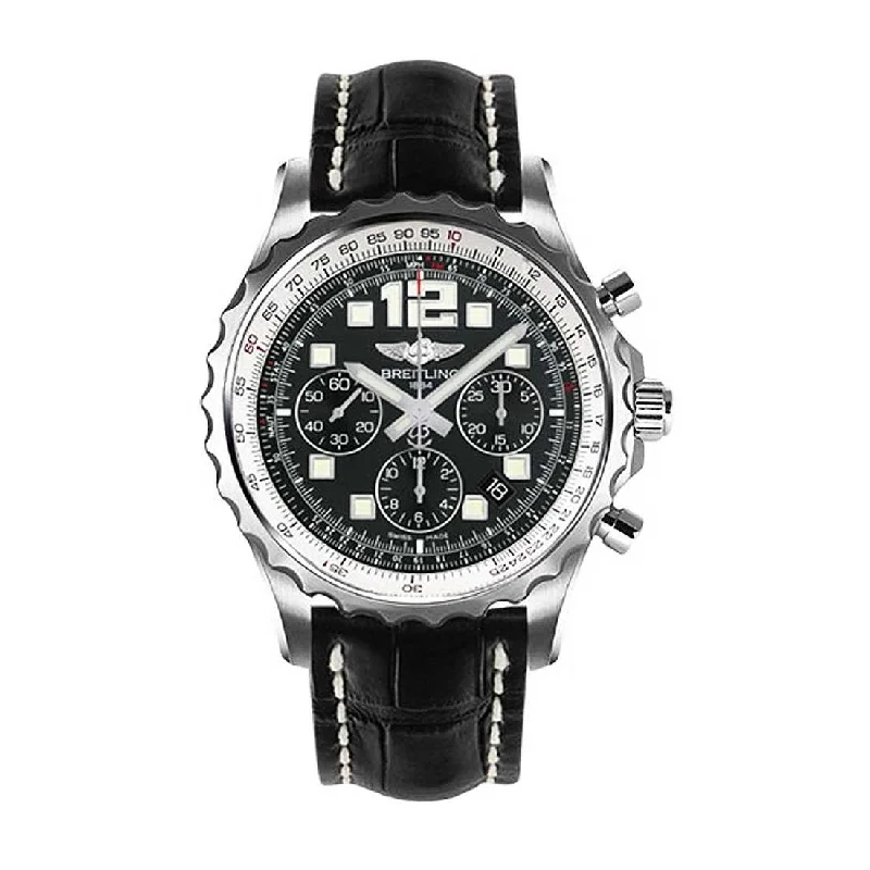 Breitling Men's A2336035-BA68-761P Professional Chronograph Black Leather Watch