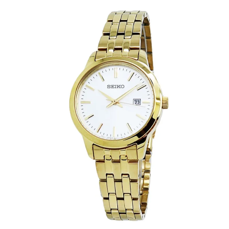 Seiko Classic Quartz White Dial Women's Watch SUR412