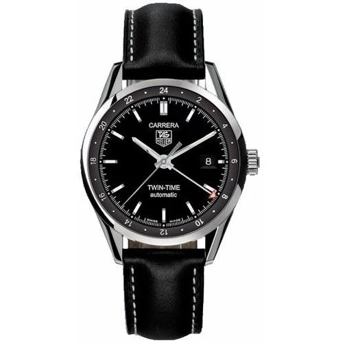 Tag Heuer Men's WV2115.FC6202 Carrera Black Leather Watch