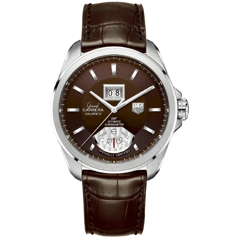 Tag Heuer Men's WAV5113.FC6231 Grand Carrera GMT Automatic Brown Leather Watch