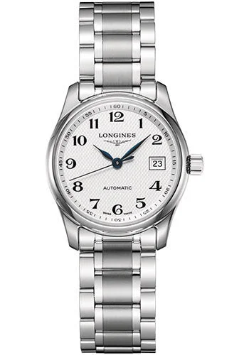 Longines Master Collection Watch - 29 mm Steel Case - Silver Barleycorn Arabic Dial - Bracelet - L2.257.4.78.6