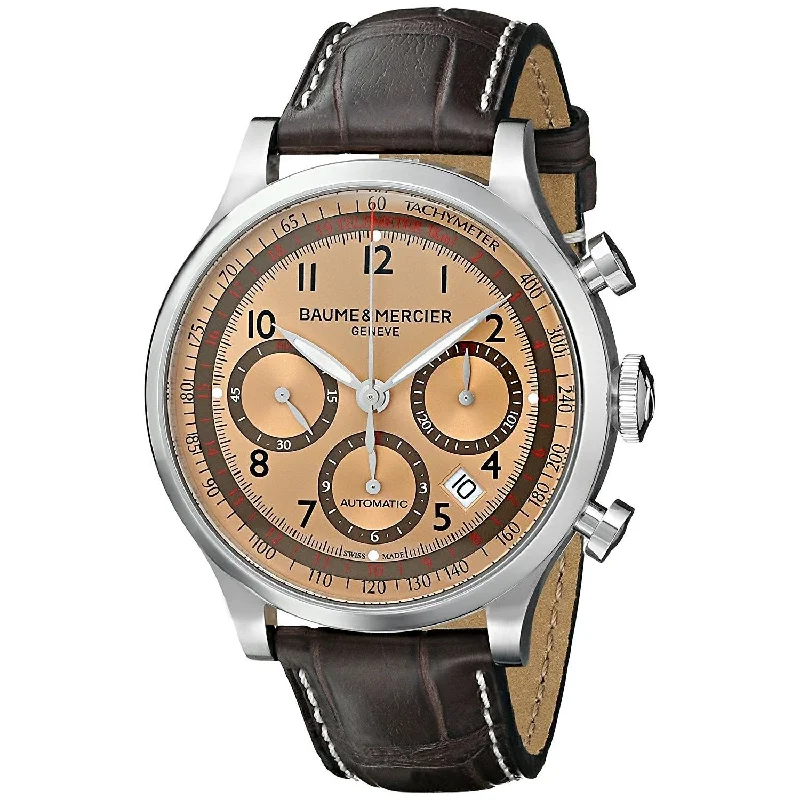 Baume & Mercier Men's MOA10045 Capeland Chronograph Brown Leather Watch