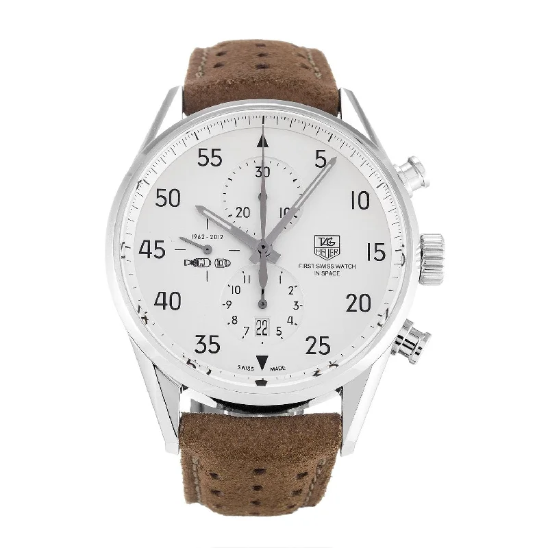 Tag Heuer Men's CAR2015.FC6321 Chronograph Brown Leather Watch