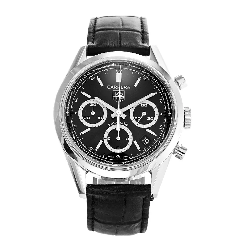 Tag Heuer Men's CV2113.FC6180 Carrera Automatic Black Leather Watch