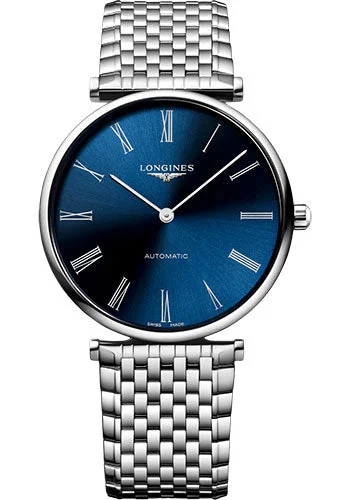 Longines La Grande Classique De Longines Automatic Watch - 38 mm Steel Case - Blue Roman Dial - Bracelet - L4.918.4.94.6