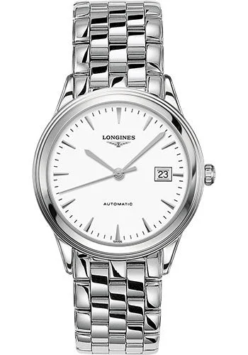 Longines Flagship Watch - 38.5 mm Steel Case - White Dial - Bracelet - L4.974.4.12.6