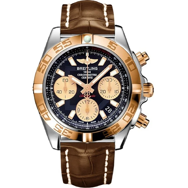 Breitling Men's CB014012-BA53-725P Chronomat 41 Chronograph Brown Leather Watch