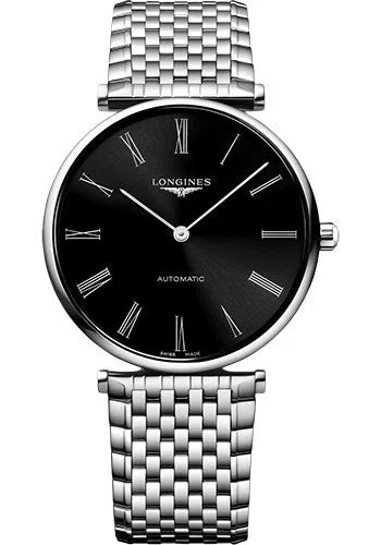 Longines La Grande Classique De Longines Automatic Watch - 38 mm Steel Case - Black Roman Dial - Bracelet - L4.918.4.51.6