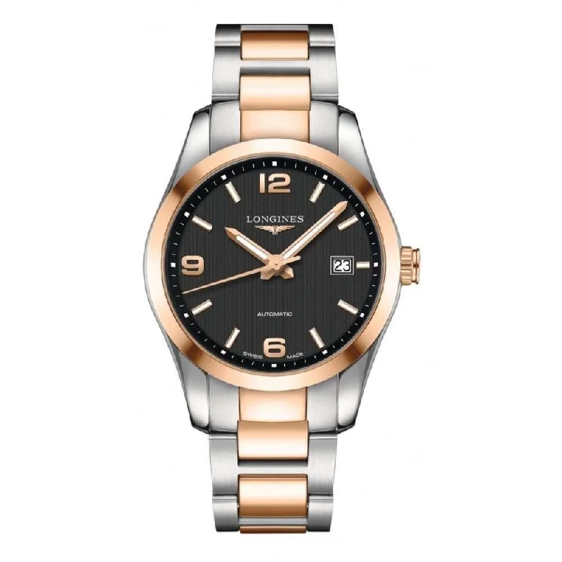 Longines Men's L27855567 Conquest 18kt Rose Gold Automatic Two-Tone Stainless Steel Watch